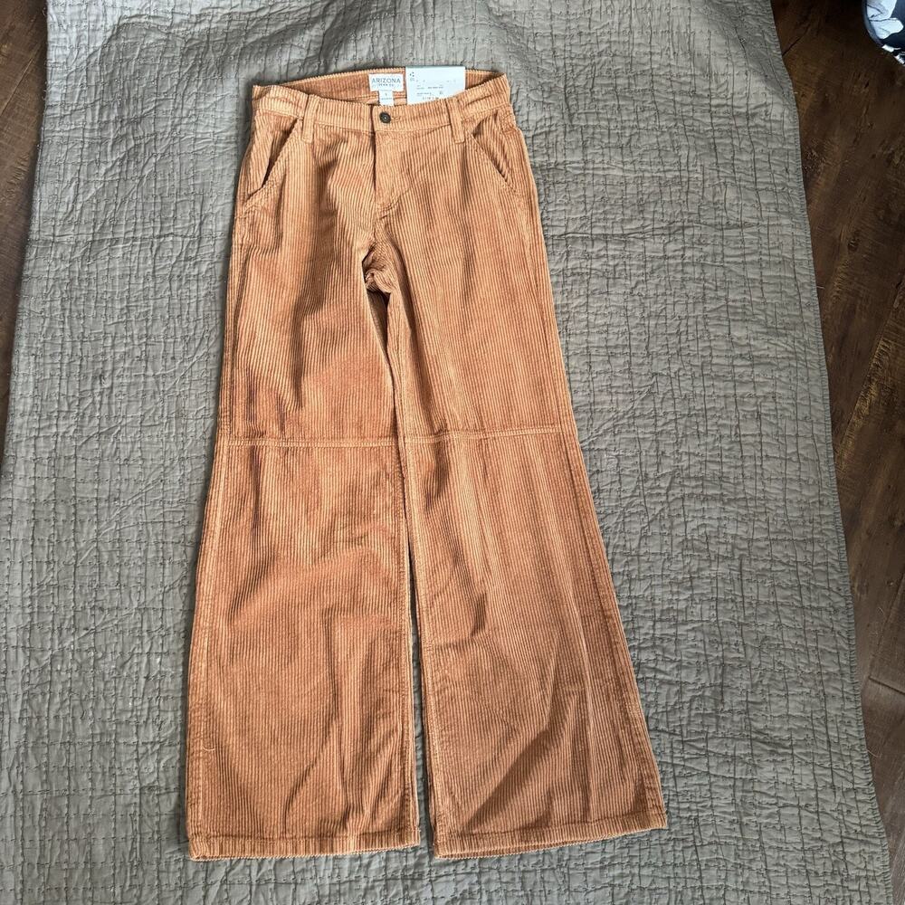 Arizona Corduroy Pants Sz 3 NEW Brown Junior/Women BOHO Low Rise Baggy Wide Leg